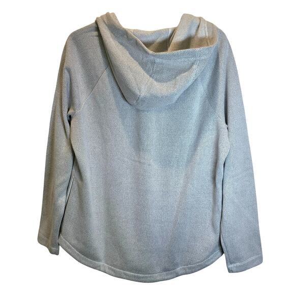 Kyoden Henley Sweatshirt Hoodie Hexagon Top Pullover Womens Sz XL Gray - Picture 6 of 16